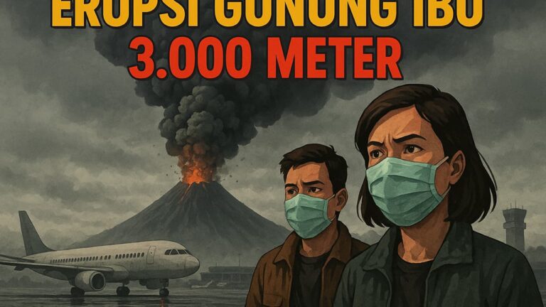 Erupsi Gunung Ibu Lontarkan Abu 3.000 Meter, Warga Diminta Waspada